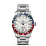 TUDOR Watch TUDOR Black Bay GMT 41mm Case, White Opaline Dial, Steel Bracelet (M79830RB-0010)