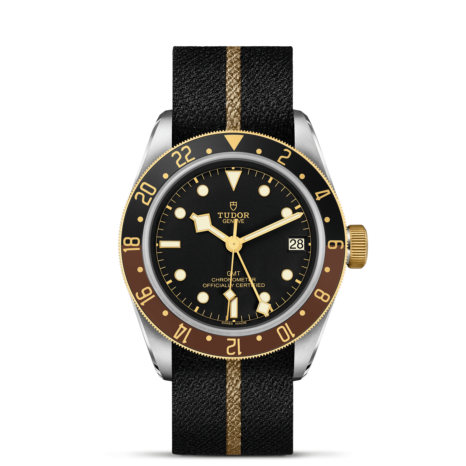 TUDOR Watch TUDOR Black Bay GMT S&G 41mm Black Dial, Fabric Strap (M79833MN-0004)