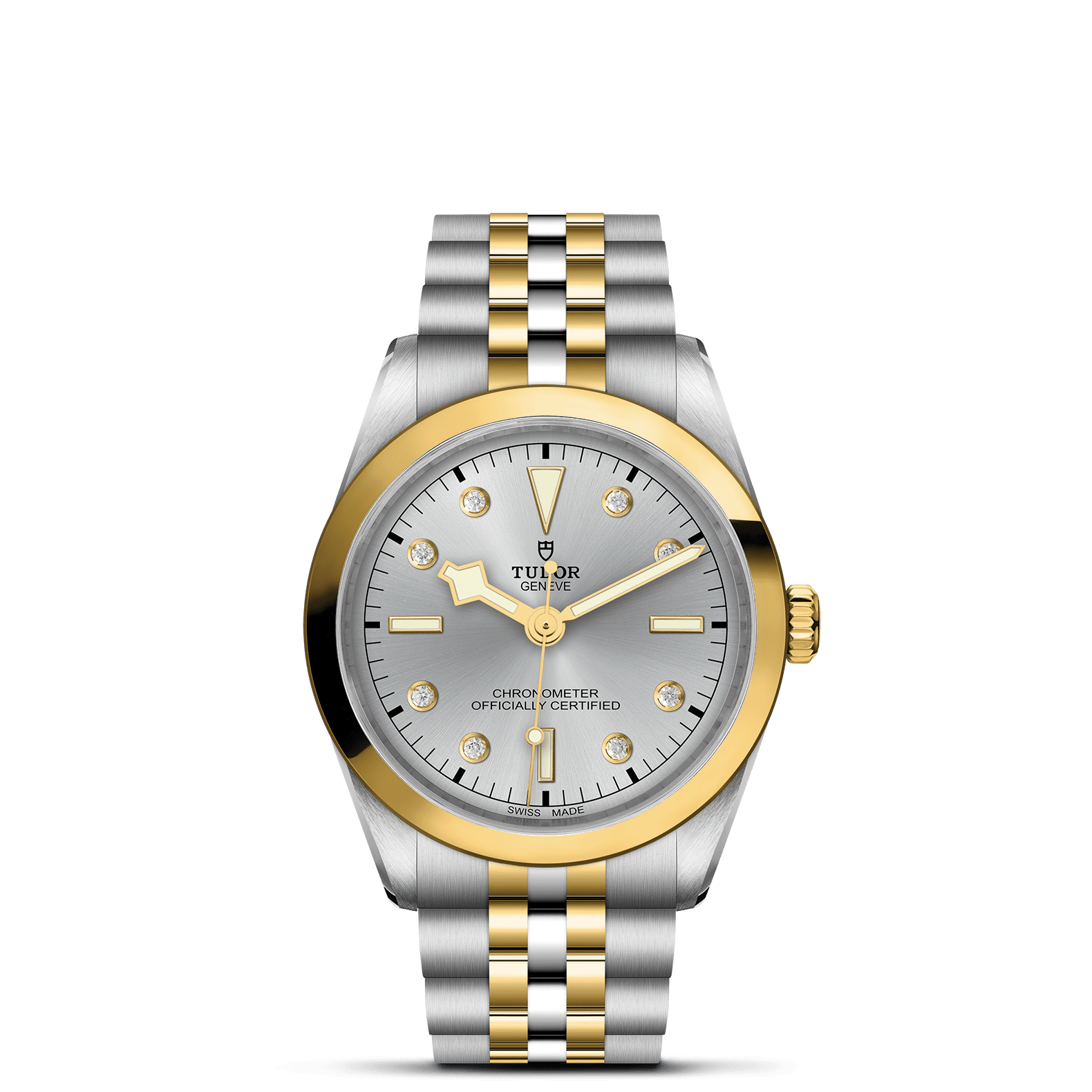 TUDOR Watch TUDOR Black Bay One 36mm S&G Silver Diamond Dial, Two Tone Bracelet (M79643-0007)
