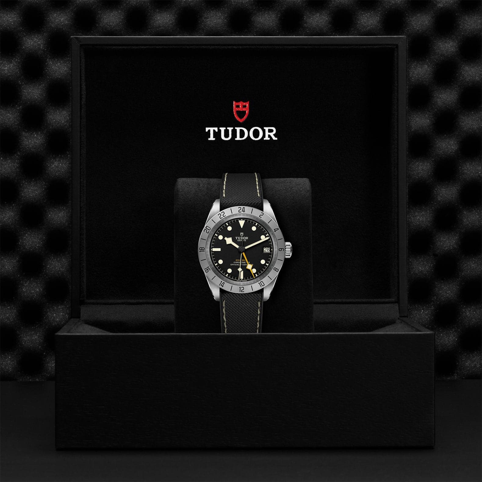 TUDOR Watch TUDOR Black Bay Pro 39mm Steel Case, Hybrid Rubber and Leather Bracelet (M79470-0003)