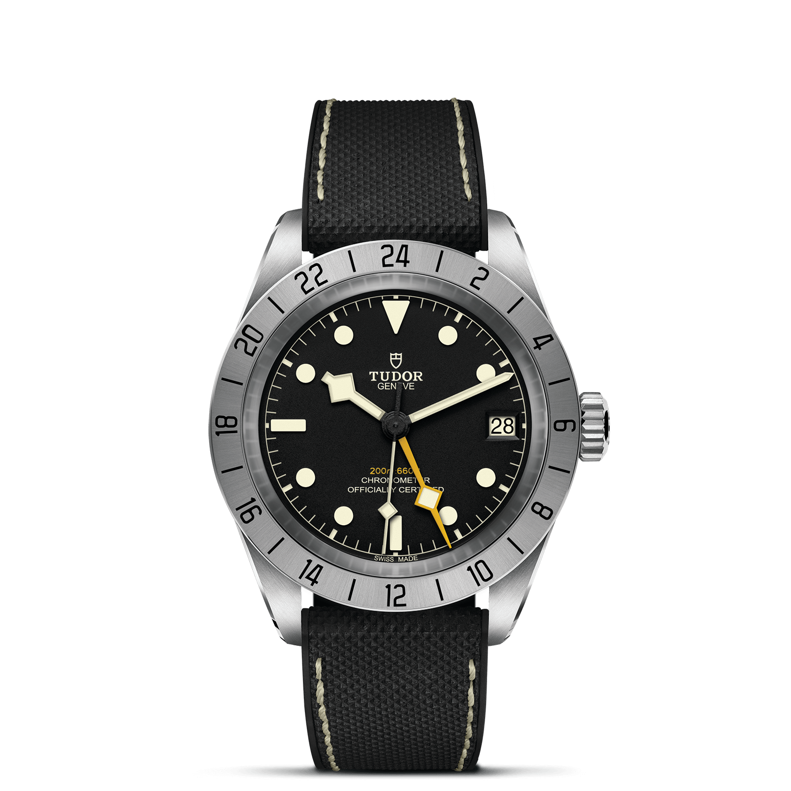 TUDOR Watch TUDOR Black Bay Pro 39mm Steel Case, Hybrid Rubber and Leather Bracelet (M79470-0003)