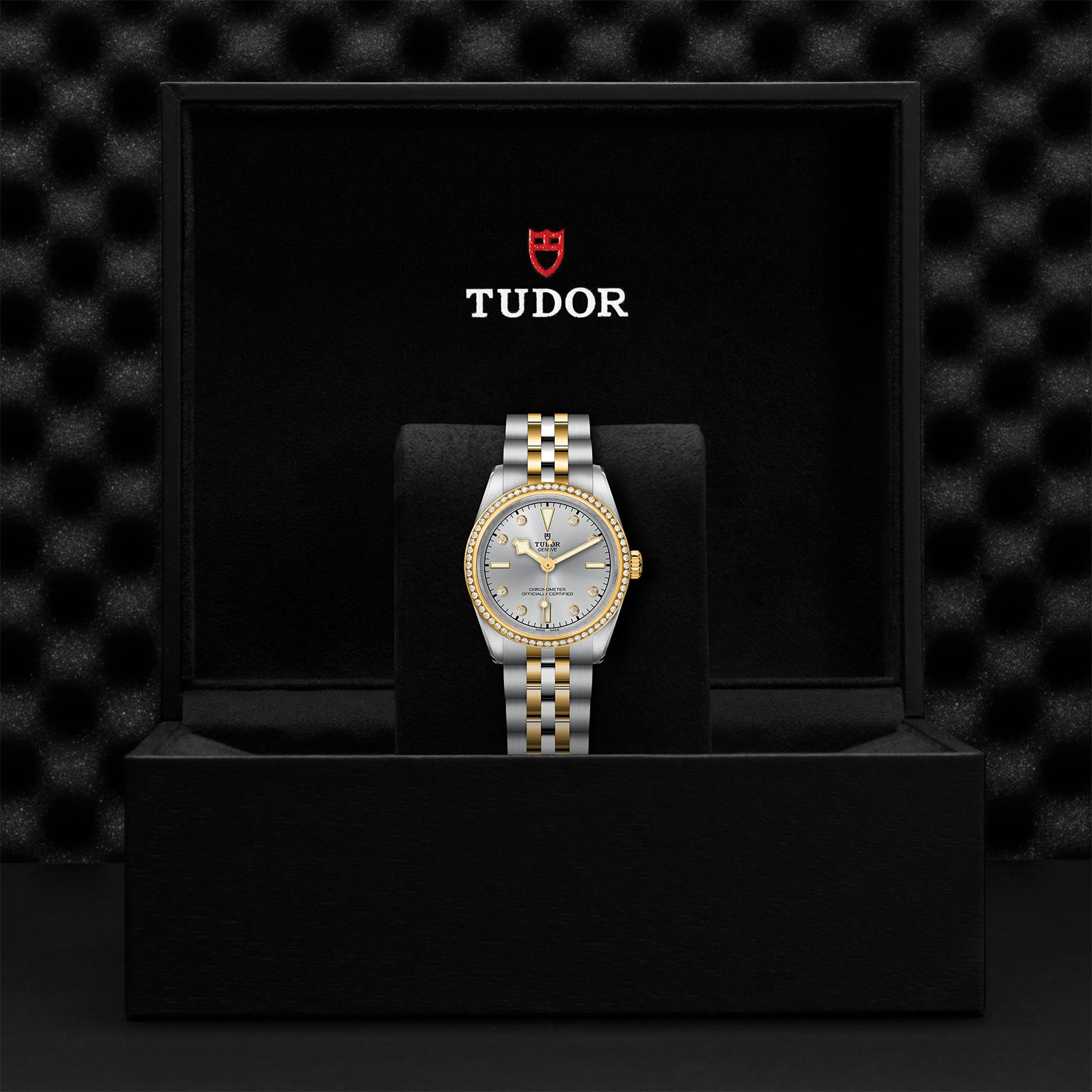 TUDOR Watch TUDOR Black Bay S&G 31mm Steel Case, Diamond Dial and Bezel, Steel & Yellow Gold Bracelet (M79613-0006)