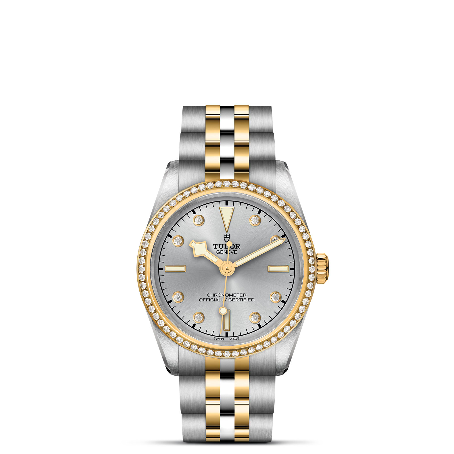 TUDOR Watch TUDOR Black Bay S&G 31mm Steel Case, Diamond Dial and Bezel, Steel & Yellow Gold Bracelet (M79613-0006)