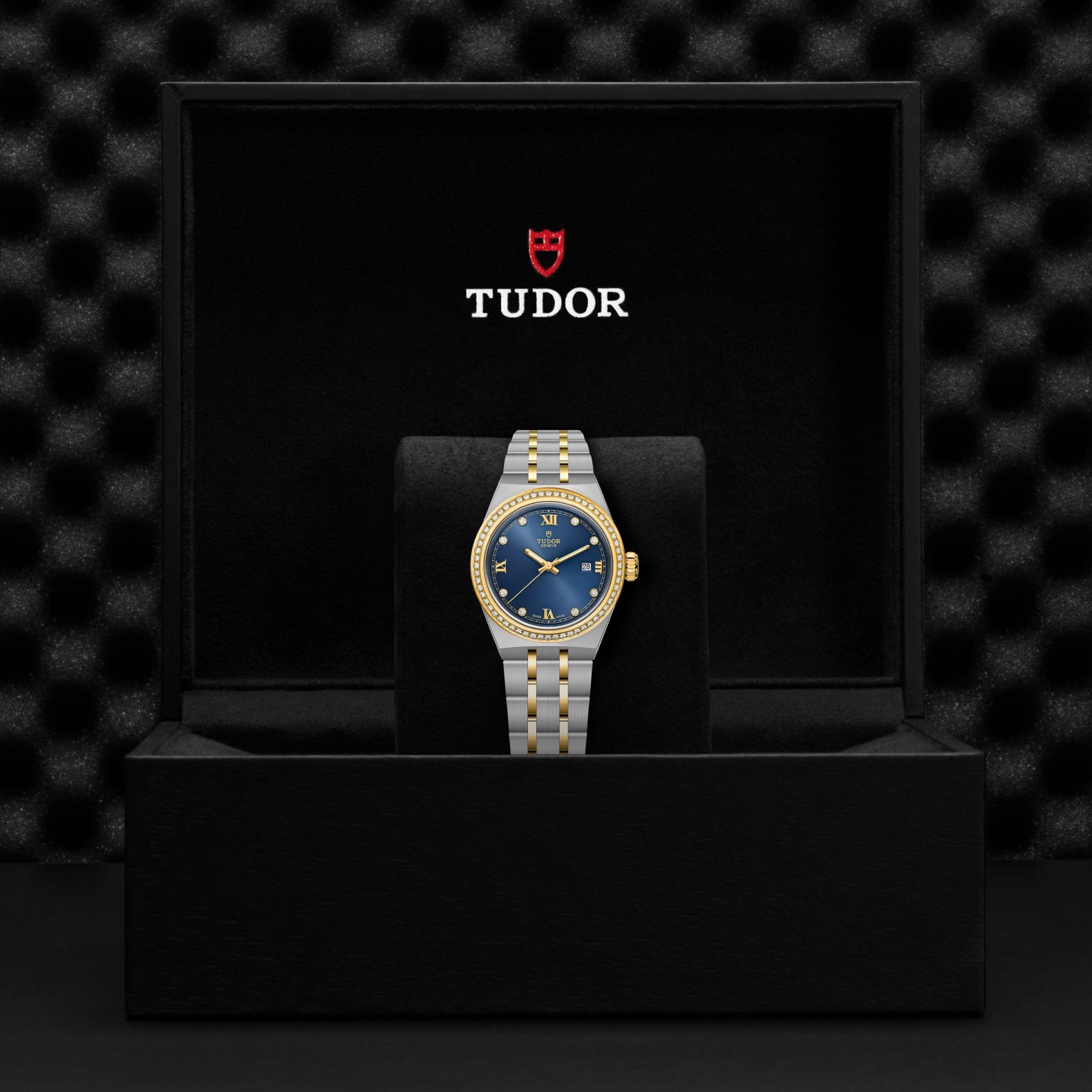 TUDOR Watch TUDOR Royal 28mm Blue Diamond Dial, Two Tone Stainless Steel Bracelet (M28323-0002)