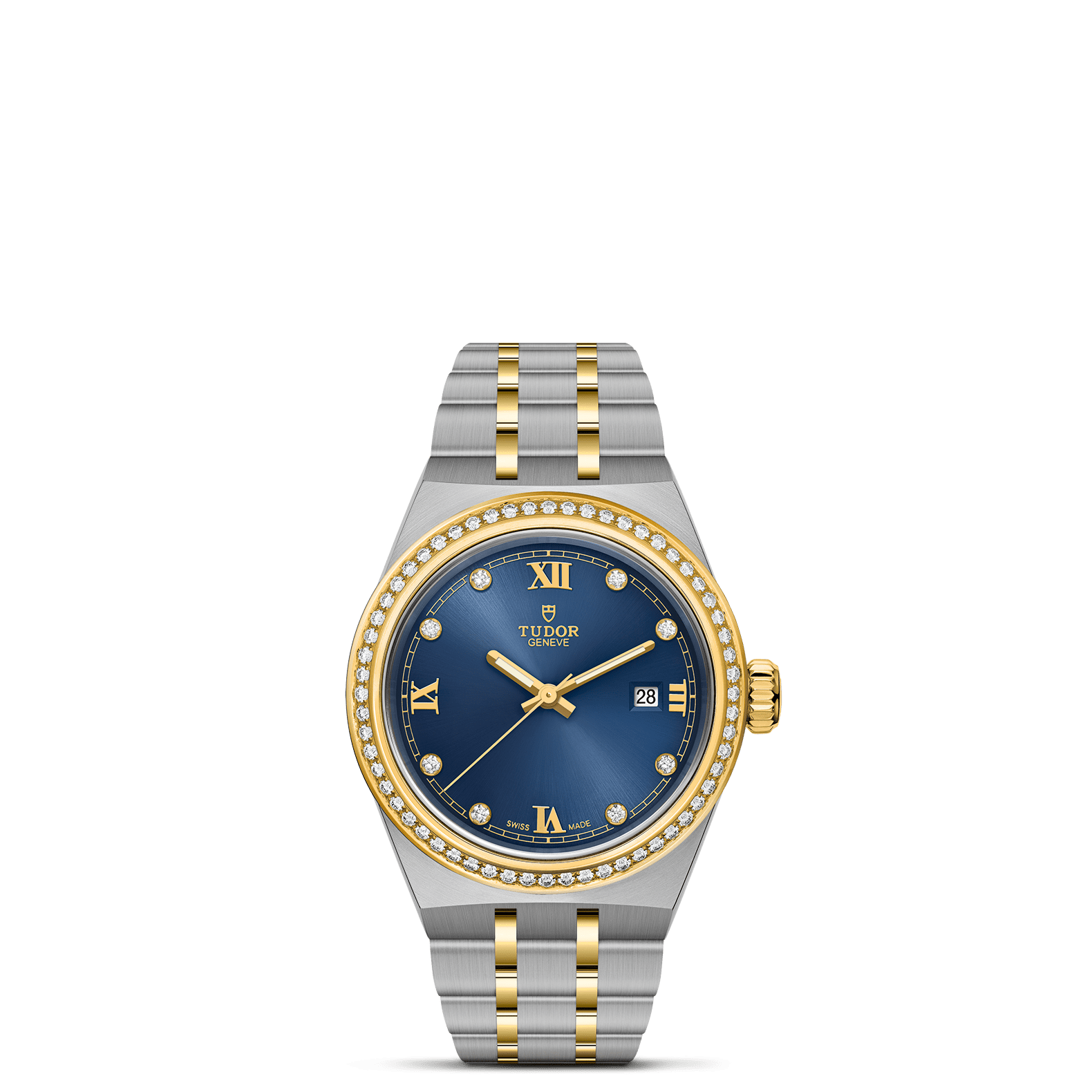 TUDOR Watch TUDOR Royal 28mm Blue Diamond Dial, Two Tone Stainless Steel Bracelet (M28323-0002)