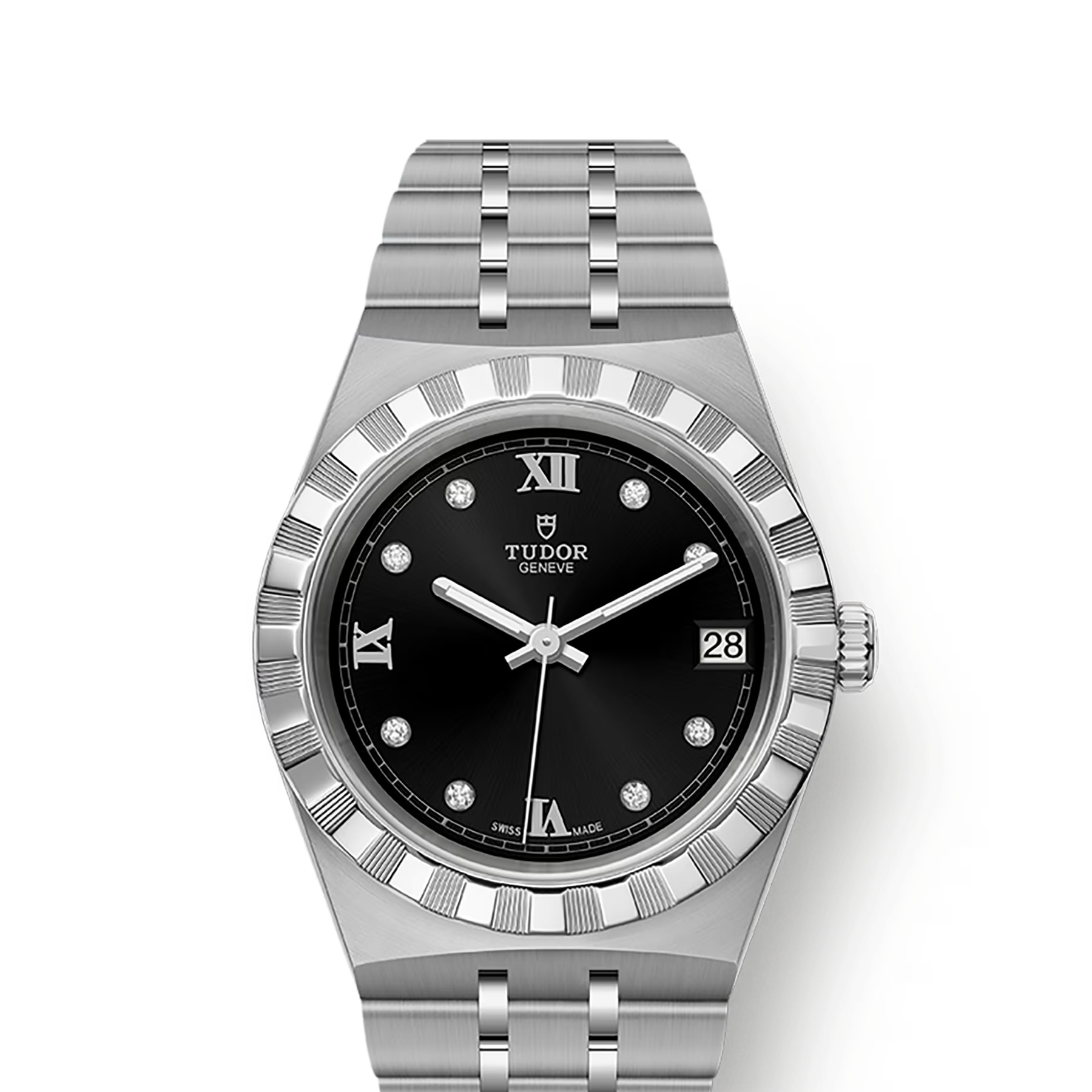 TUDOR Watch TUDOR Royal, 34mm Black Diamond Dial, Stainless Steel Bracelet (M28400-0004)