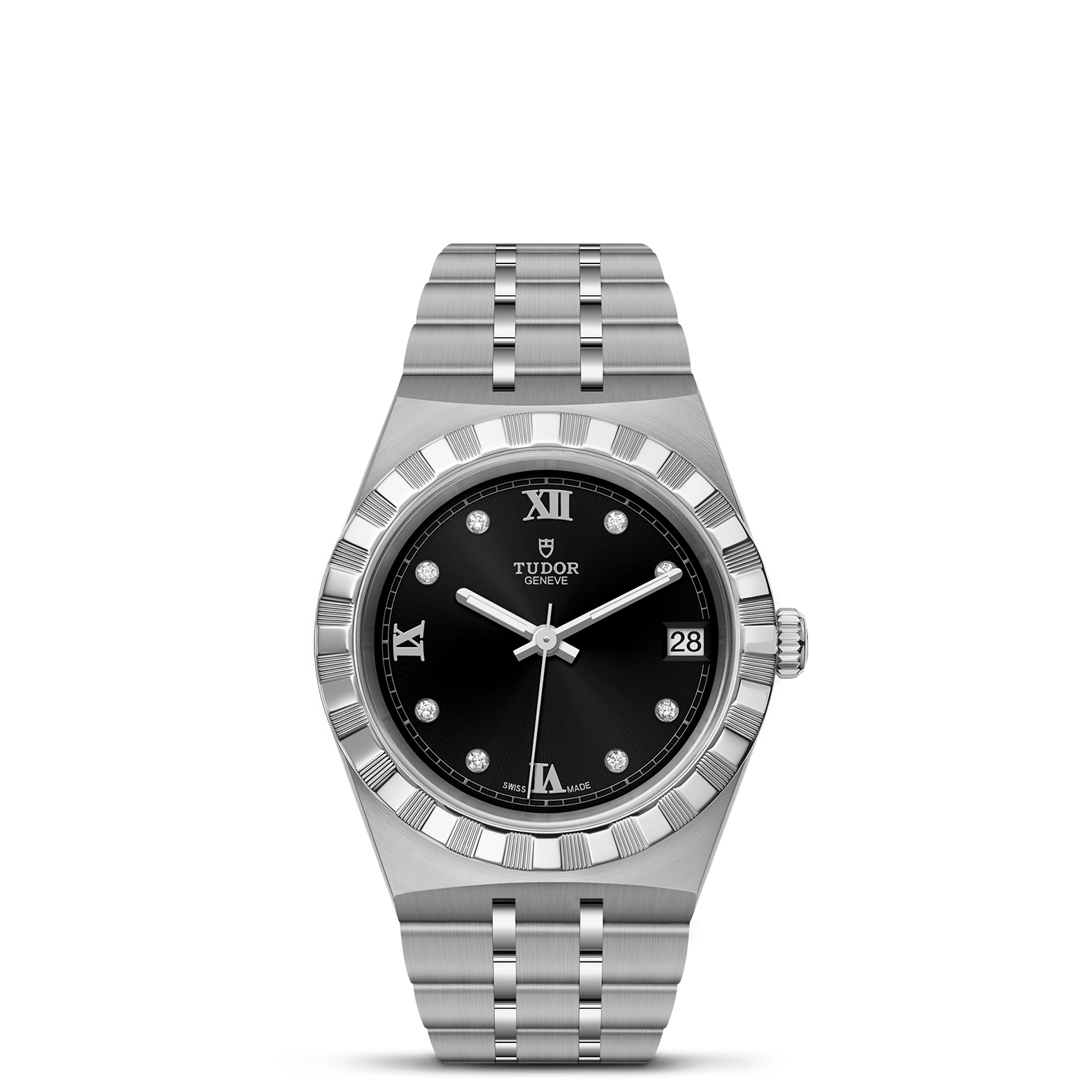 TUDOR Watch TUDOR Royal, 34mm Black Diamond Dial, Stainless Steel Bracelet (M28400-0004)