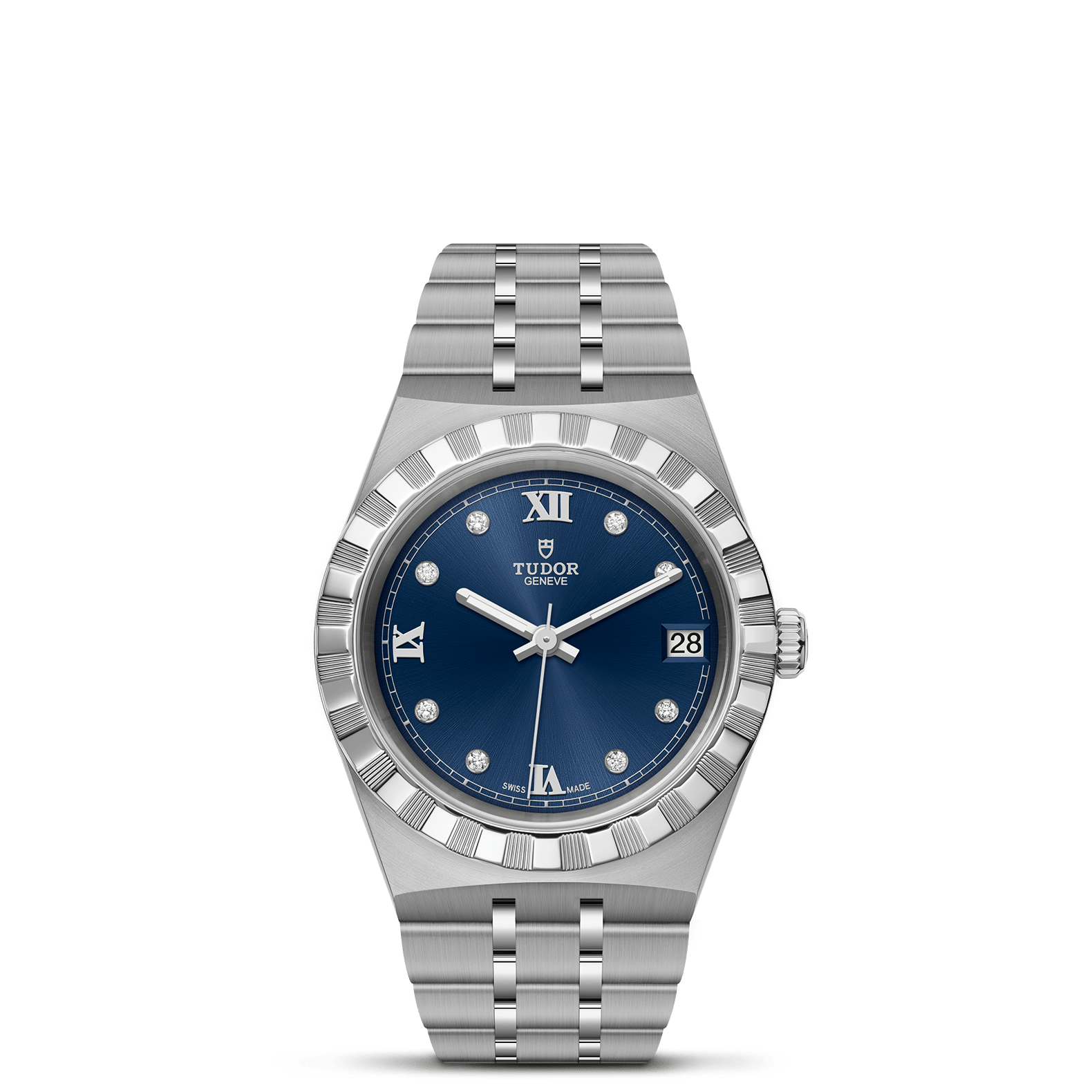 TUDOR Watch TUDOR Royal, 34mm Blue Diamond Dial, Stainless Steel Bracelet (M28400-0007)