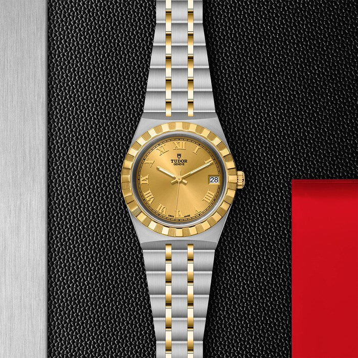 TUDOR Watch TUDOR Royal, 34mm Champagne Dial, Two-Tone Yellow Gold Bracelet (M28403-0004)