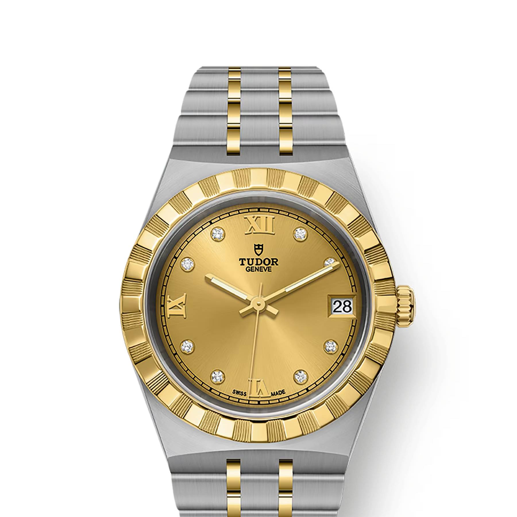 TUDOR Watch TUDOR Royal, 34mm Champagne Diamond Dial, Two-Tone Yellow Gold Bracelet (M28403-0006)