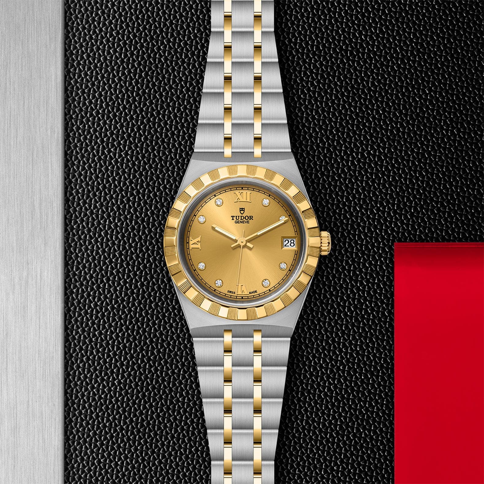 TUDOR Watch TUDOR Royal, 34mm Champagne Diamond Dial, Two-Tone Yellow Gold Bracelet (M28403-0006)