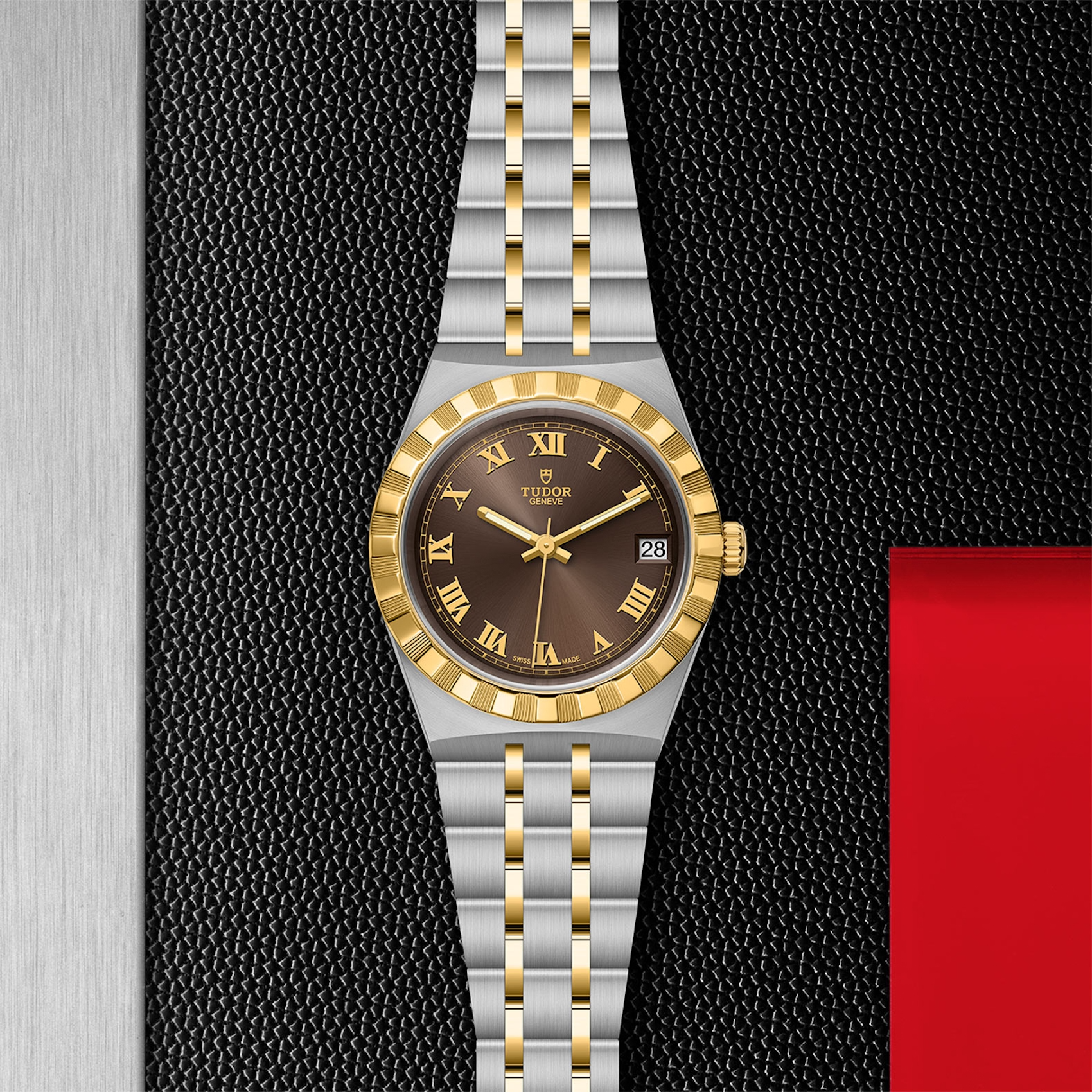 TUDOR Watch TUDOR Royal, 34mm Chocolate Brown Dial, Two-Tone Yellow Gold Bracelet (M28403-0008)