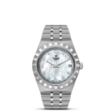 TUDOR Watch TUDOR Royal, 34mm Gem-Set White Mother-of-Pearl Dial, Stainless Steel Bracelet (M28400-0005)