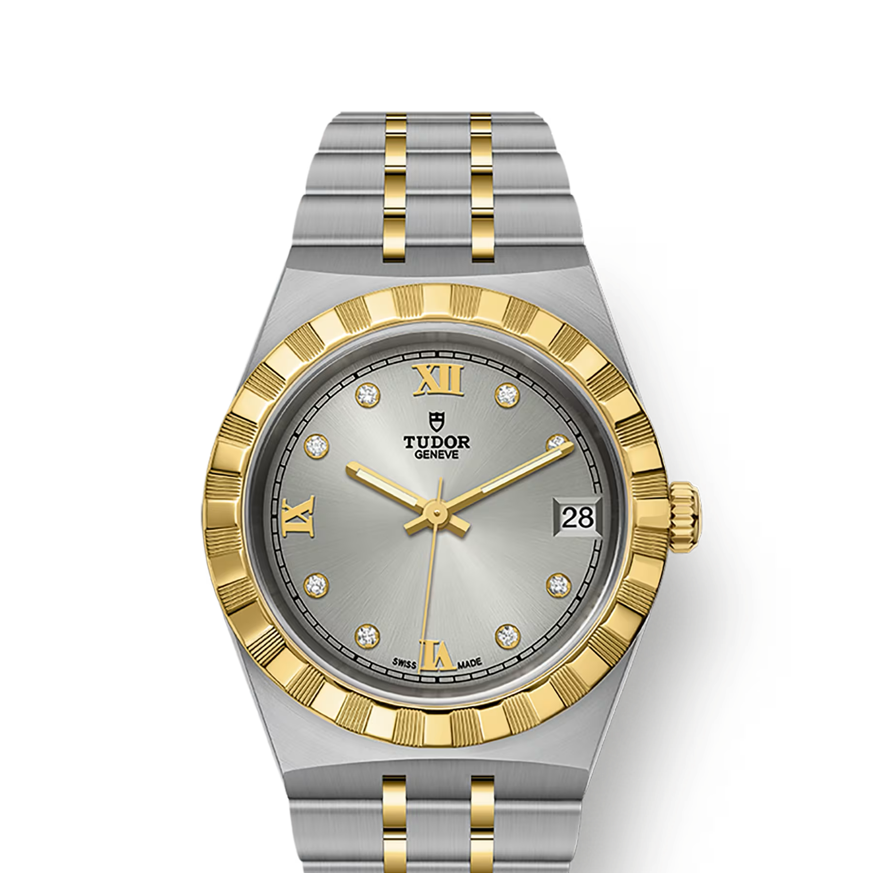 TUDOR Watch TUDOR Royal, 34mm Silver Diamond Dial, Two-Tone Yellow Gold Bracelet(M28403-0002)