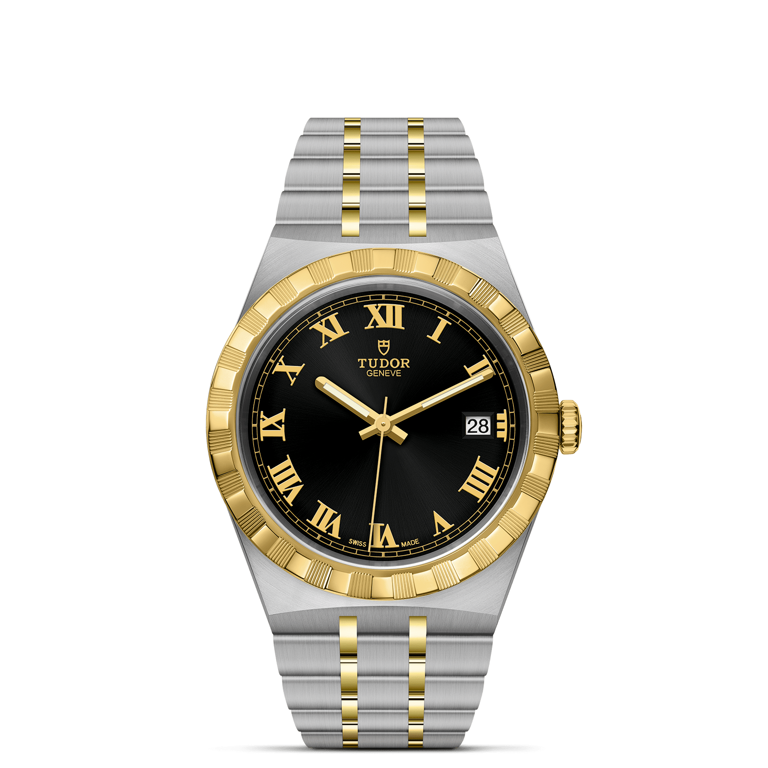 TUDOR Watch TUDOR Royal, 38mm Black Dial, Two Tone Bracelet (M28503-0006)