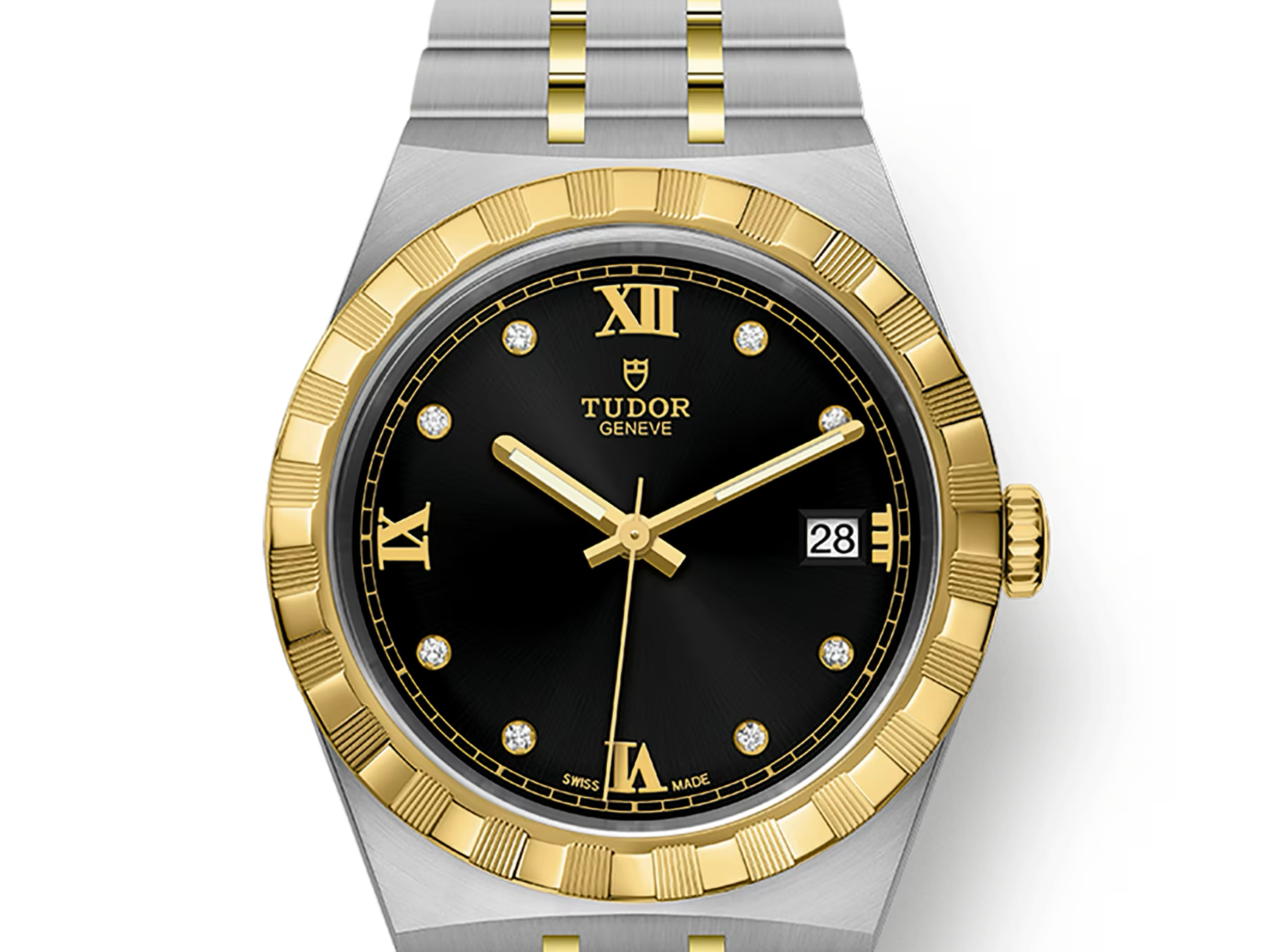 TUDOR Watch TUDOR Royal, 38mm Black Diamond Dial, Two Tone Bracelet (M28503-0004)