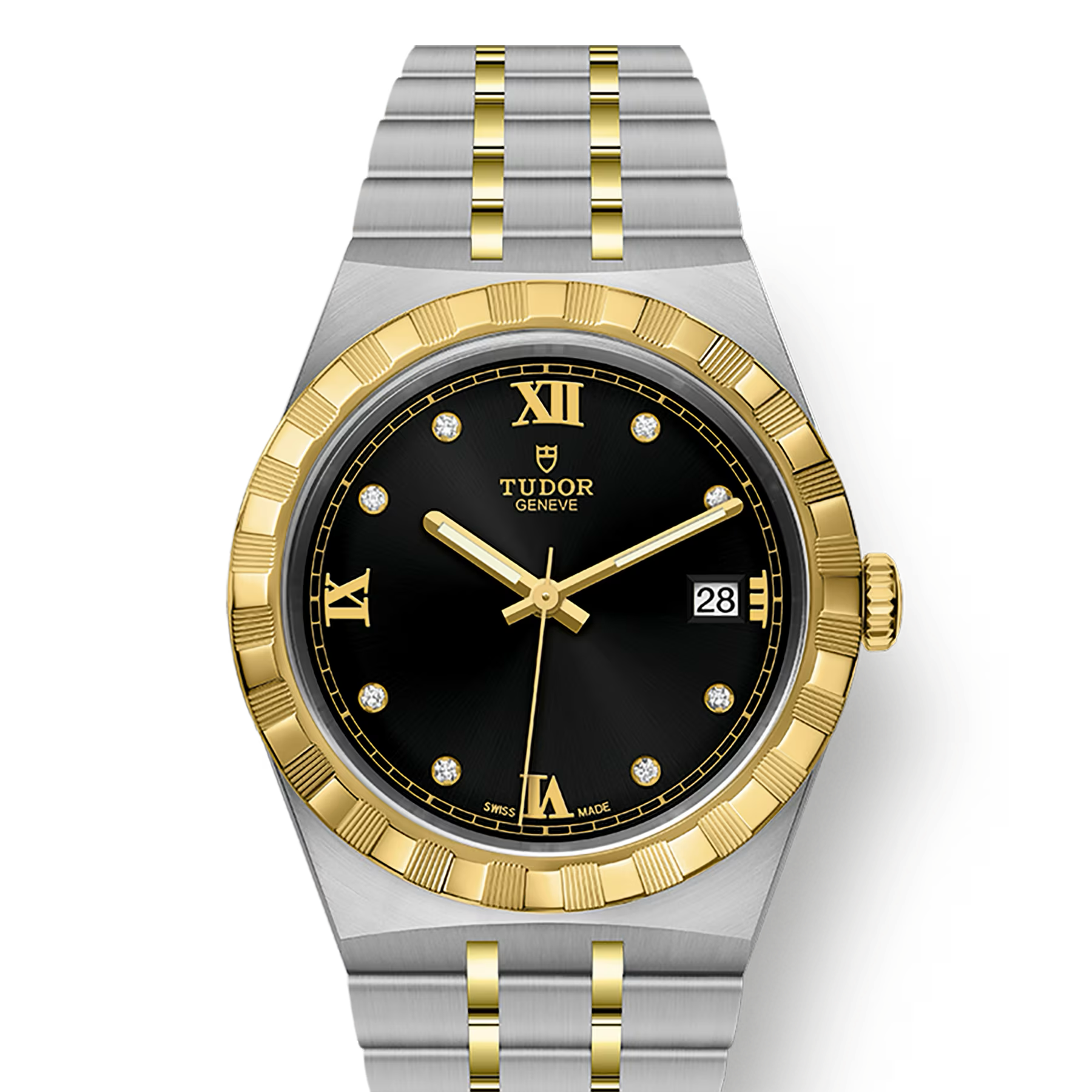 TUDOR Watch TUDOR Royal, 38mm Black Diamond Dial, Two Tone Bracelet (M28503-0004)