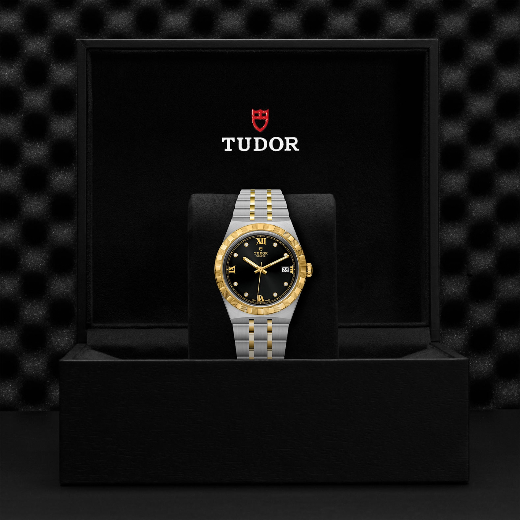 TUDOR Watch TUDOR Royal, 38mm Black Diamond Dial, Two Tone Bracelet (M28503-0004)