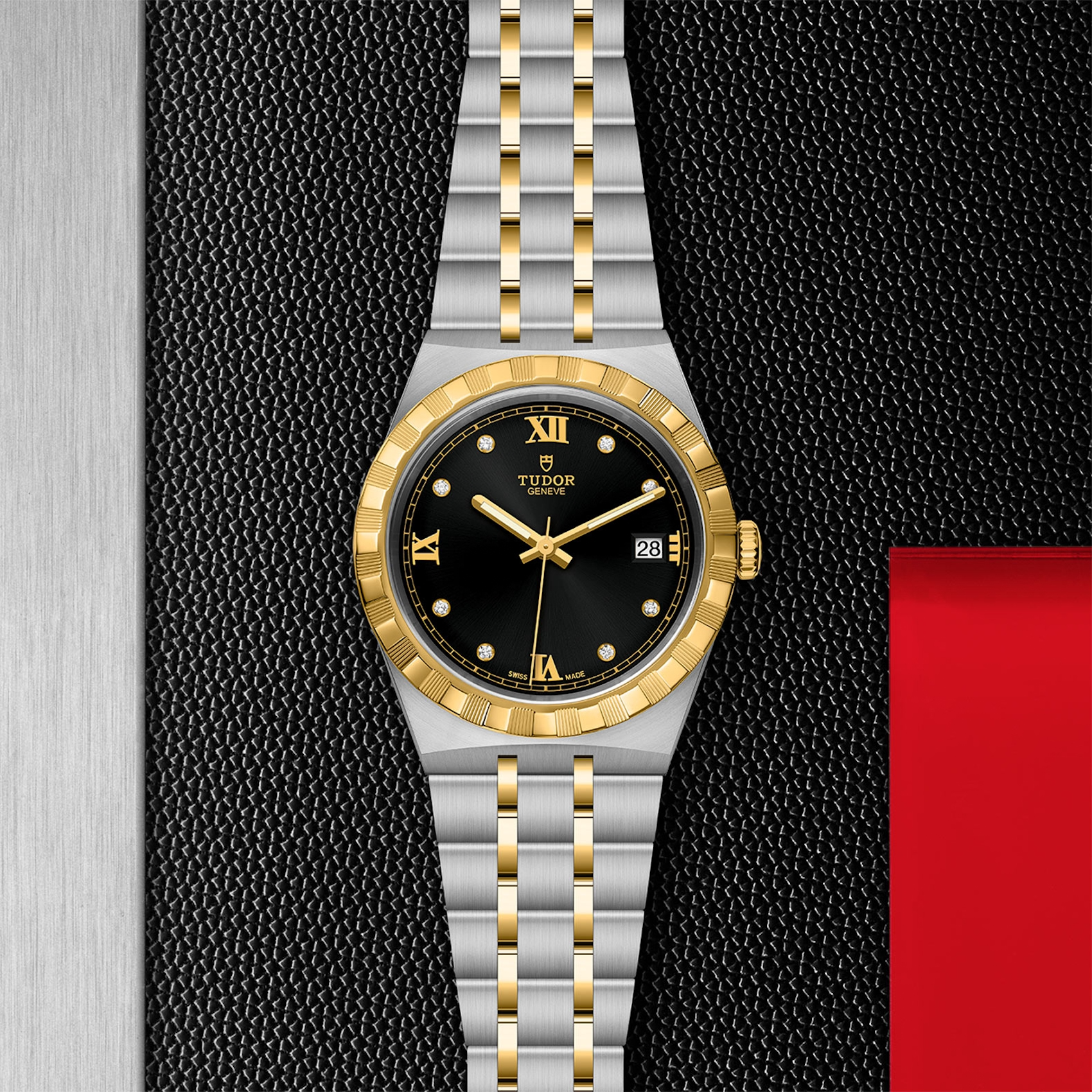 TUDOR Watch TUDOR Royal, 38mm Black Diamond Dial, Two Tone Bracelet (M28503-0004)