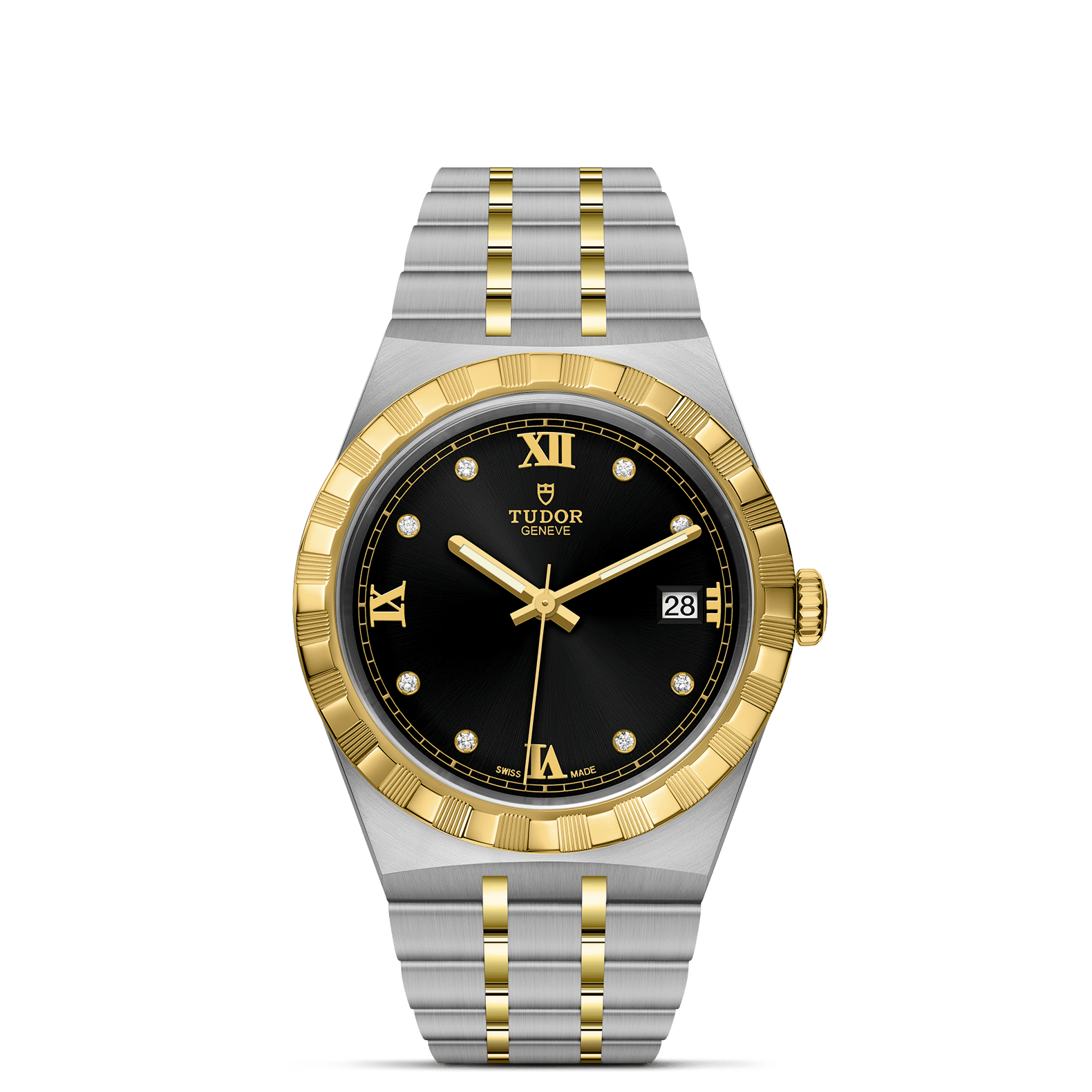 TUDOR Watch TUDOR Royal, 38mm Black Diamond Dial, Two Tone Bracelet (M28503-0004)