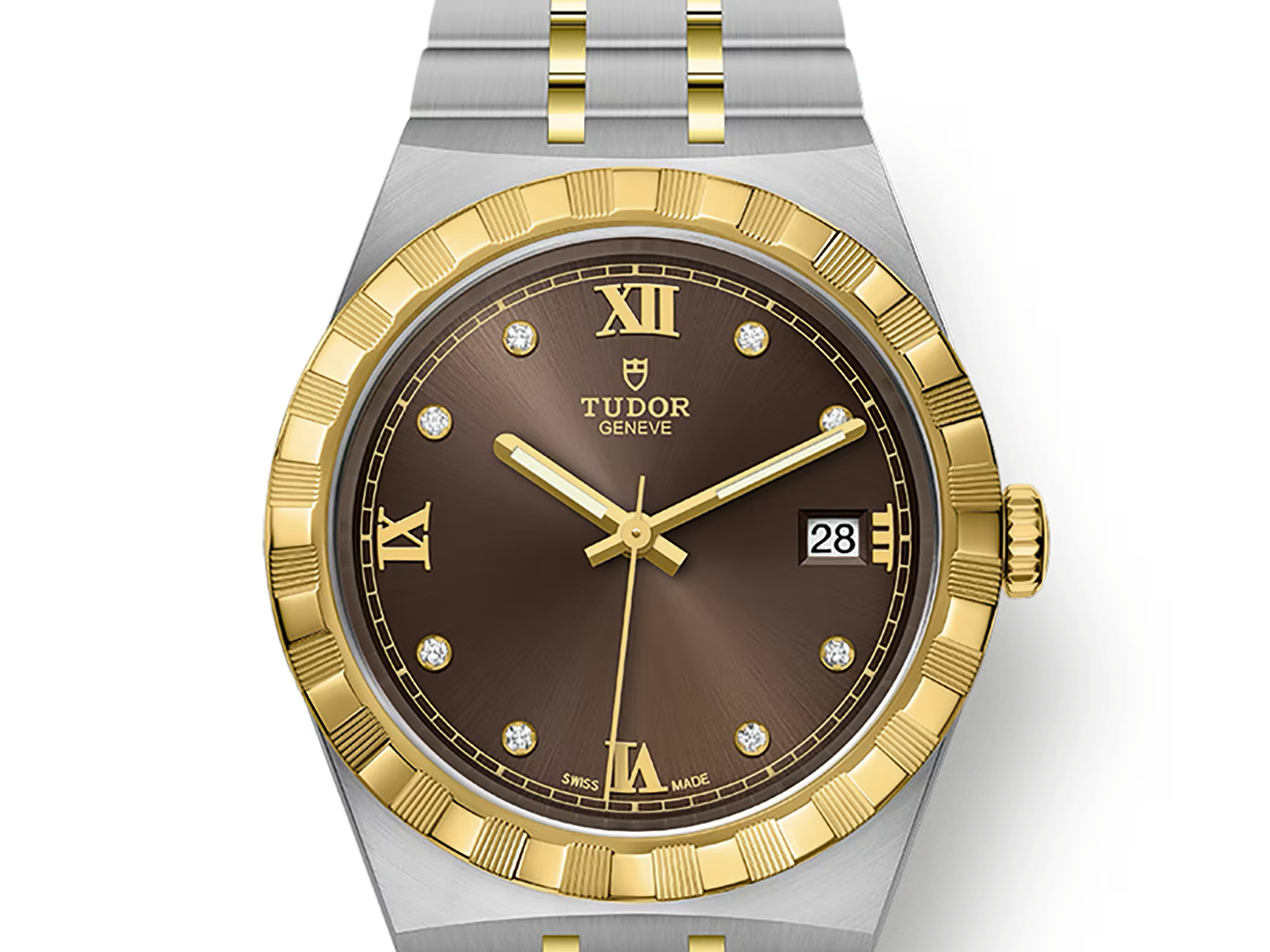 TUDOR Watch TUDOR Royal, 38mm Brown Diamond Dial, Two Tone Bracelet (M28503-0008)