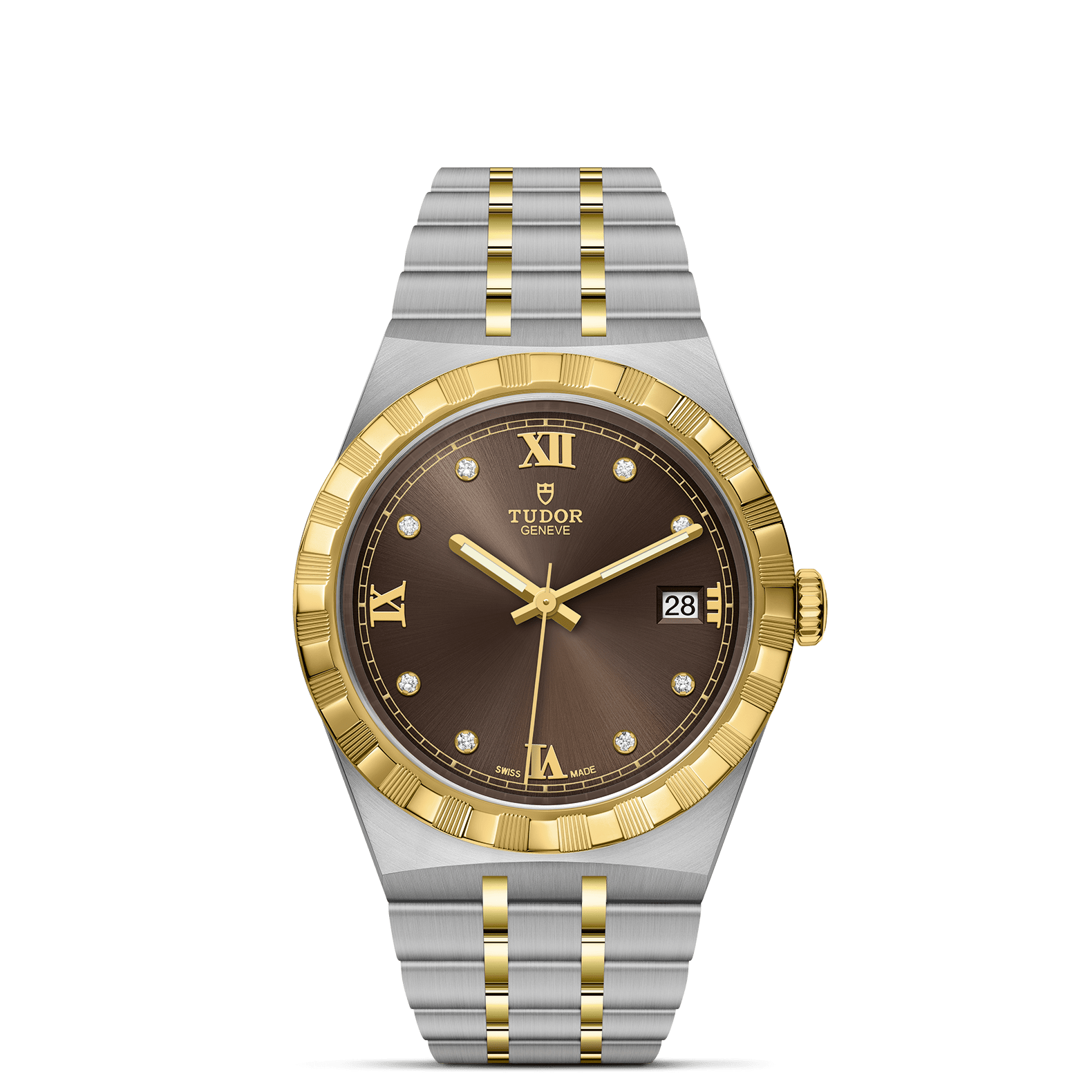 TUDOR Watch TUDOR Royal, 38mm Brown Diamond Dial, Two Tone Bracelet (M28503-0008)