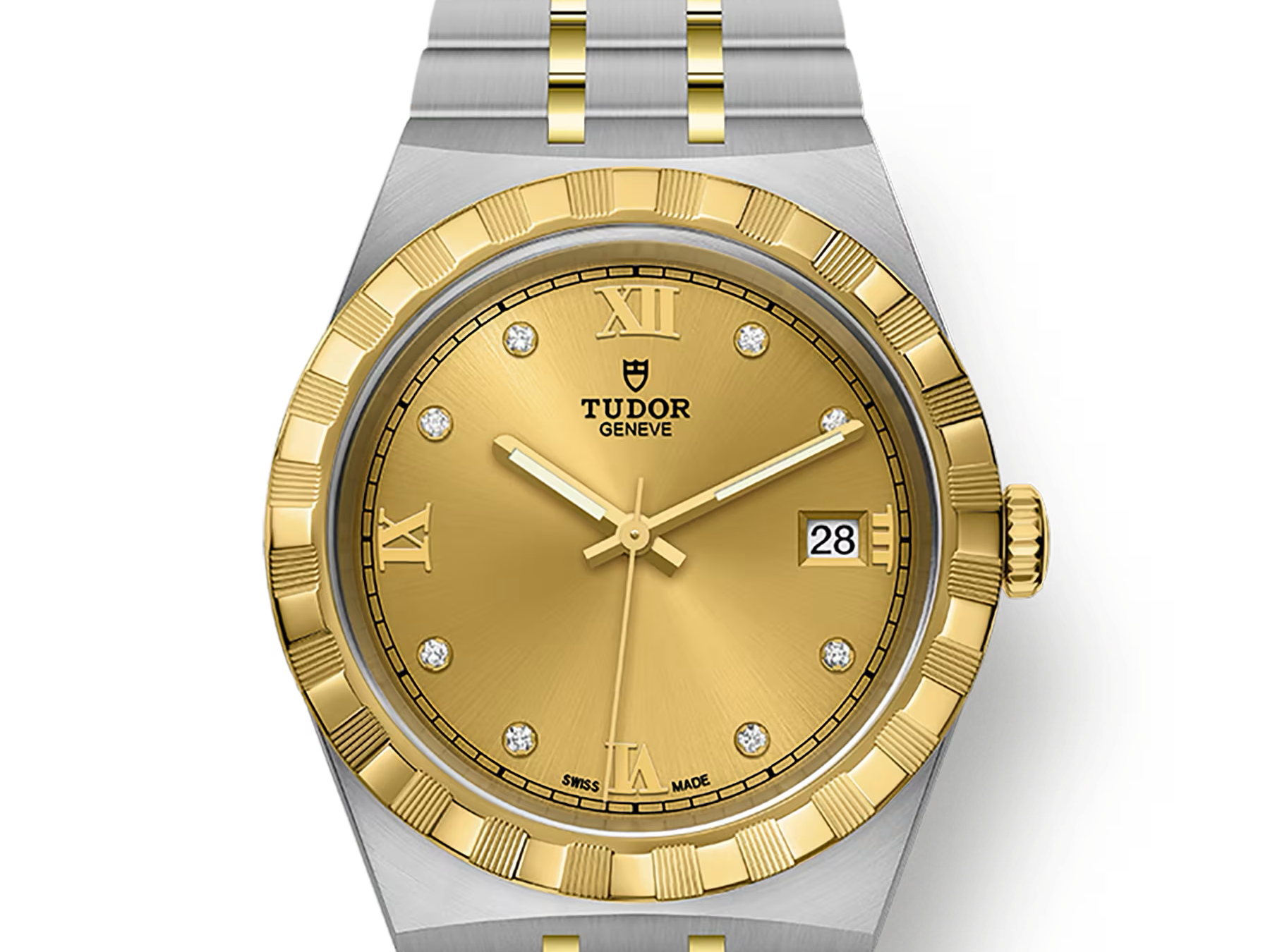 TUDOR Watch TUDOR Royal, 38mm Diamond-set Champagne Dial, Two Tone Bracelet (M28503-0005)