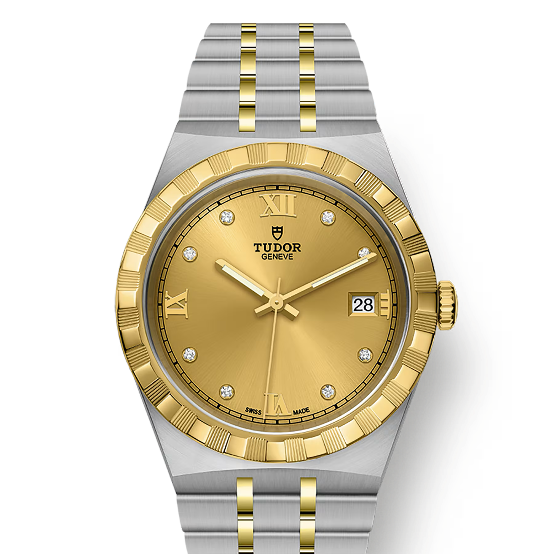 TUDOR Watch TUDOR Royal, 38mm Diamond-set Champagne Dial, Two Tone Bracelet (M28503-0005)