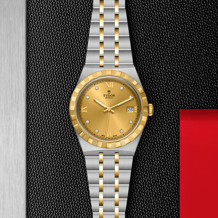 TUDOR Watch TUDOR Royal, 38mm Diamond-set Champagne Dial, Two Tone Bracelet (M28503-0005)