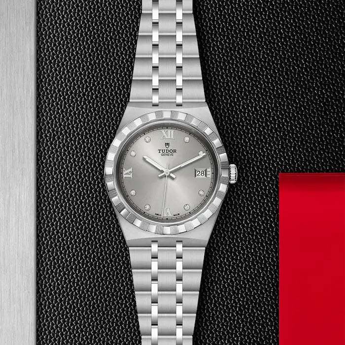 TUDOR Watch TUDOR Royal, 38mm Silver Diamond Dial, Stainless Steel Bracelet (M28500-0002)