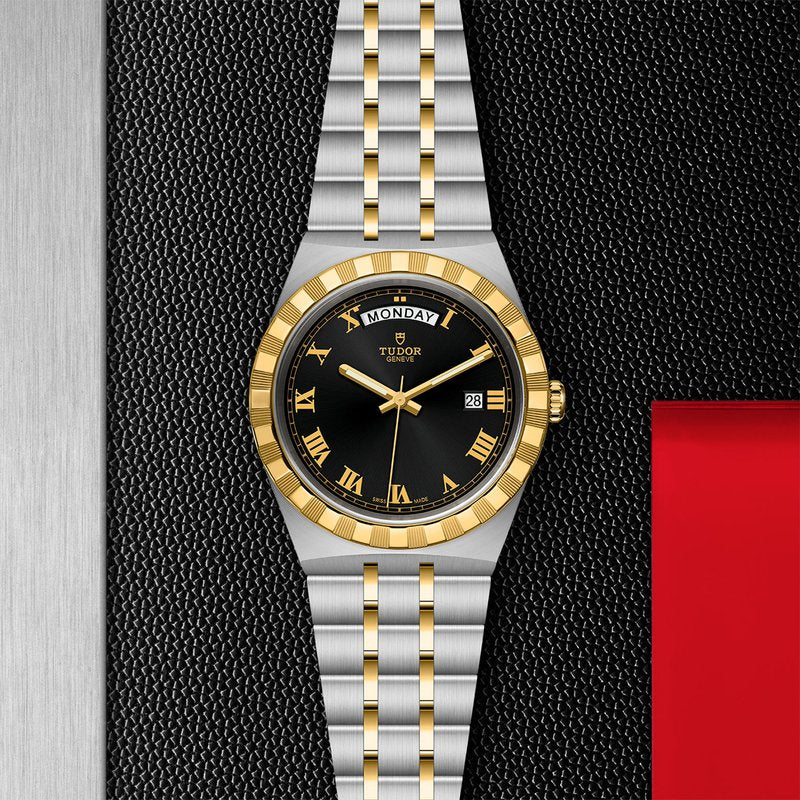 TUDOR Watch TUDOR Royal 41mm Black Dial, Two Tone Bracelet (M28603-0003)