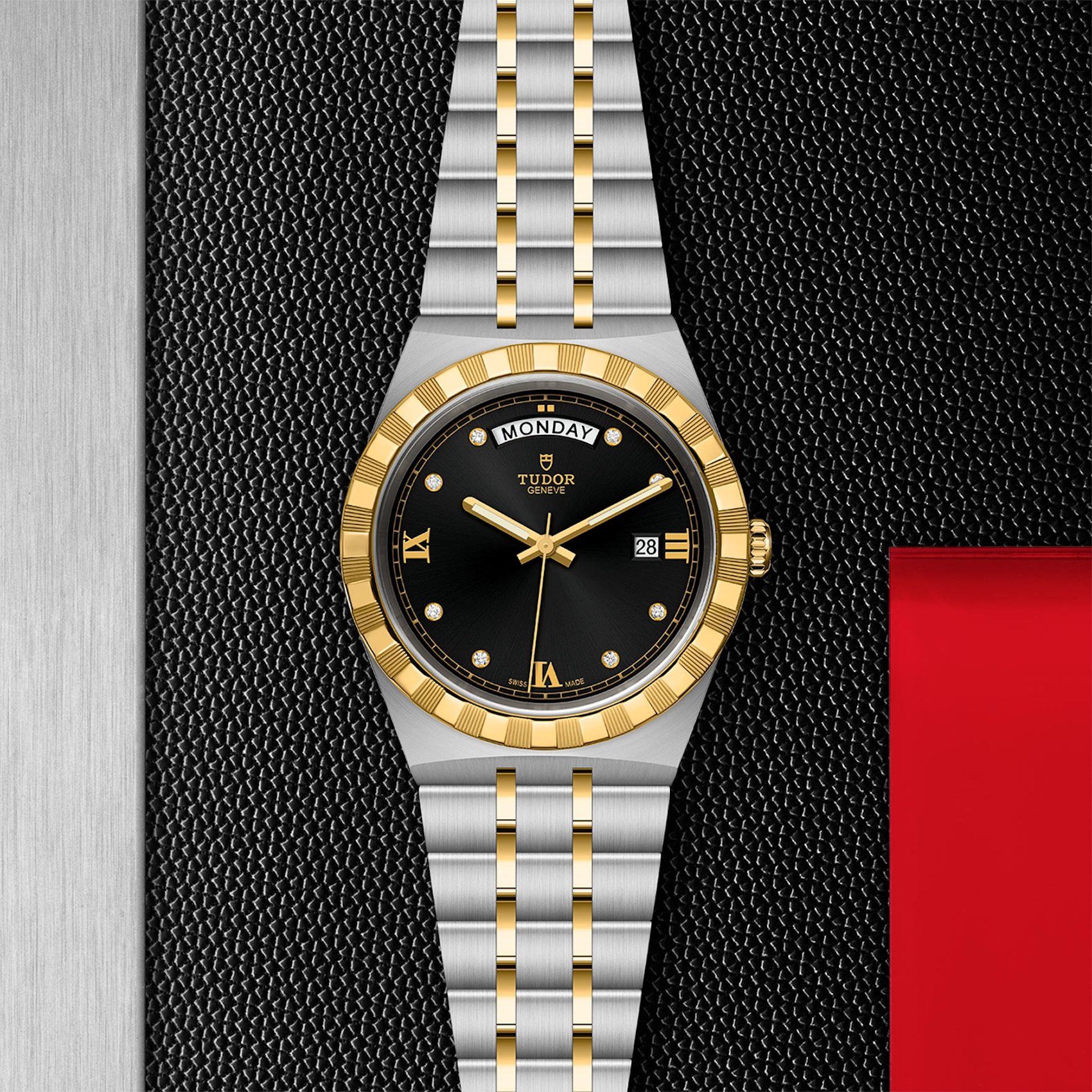 TUDOR Watch TUDOR Royal 41mm Black Diamond Dial, Two Tone Bracelet (M28603-0005)