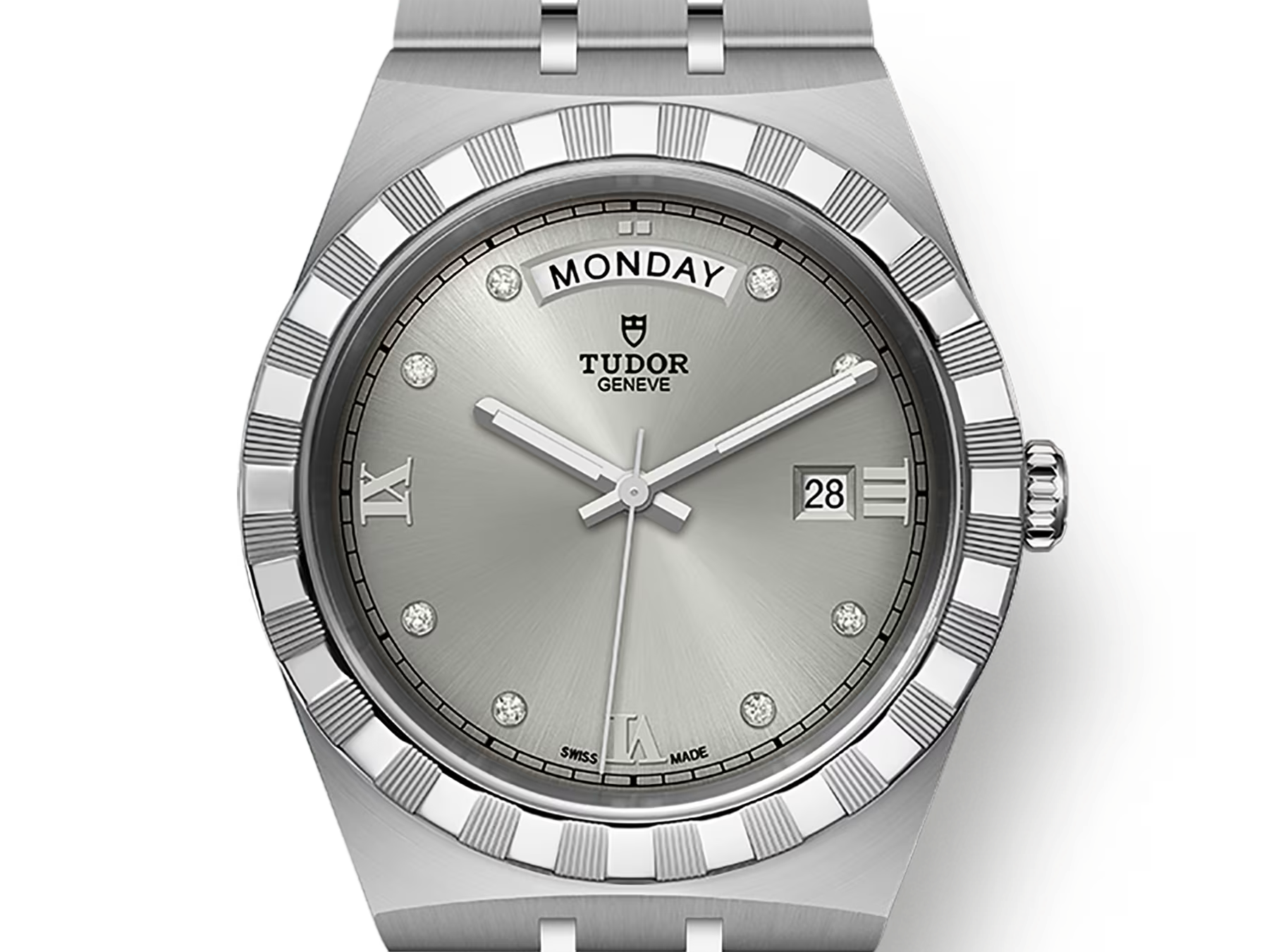 TUDOR Watch TUDOR Royal 41mm Silver Diamond Dial, Stainless Steel Bracelet (M28600-0002)