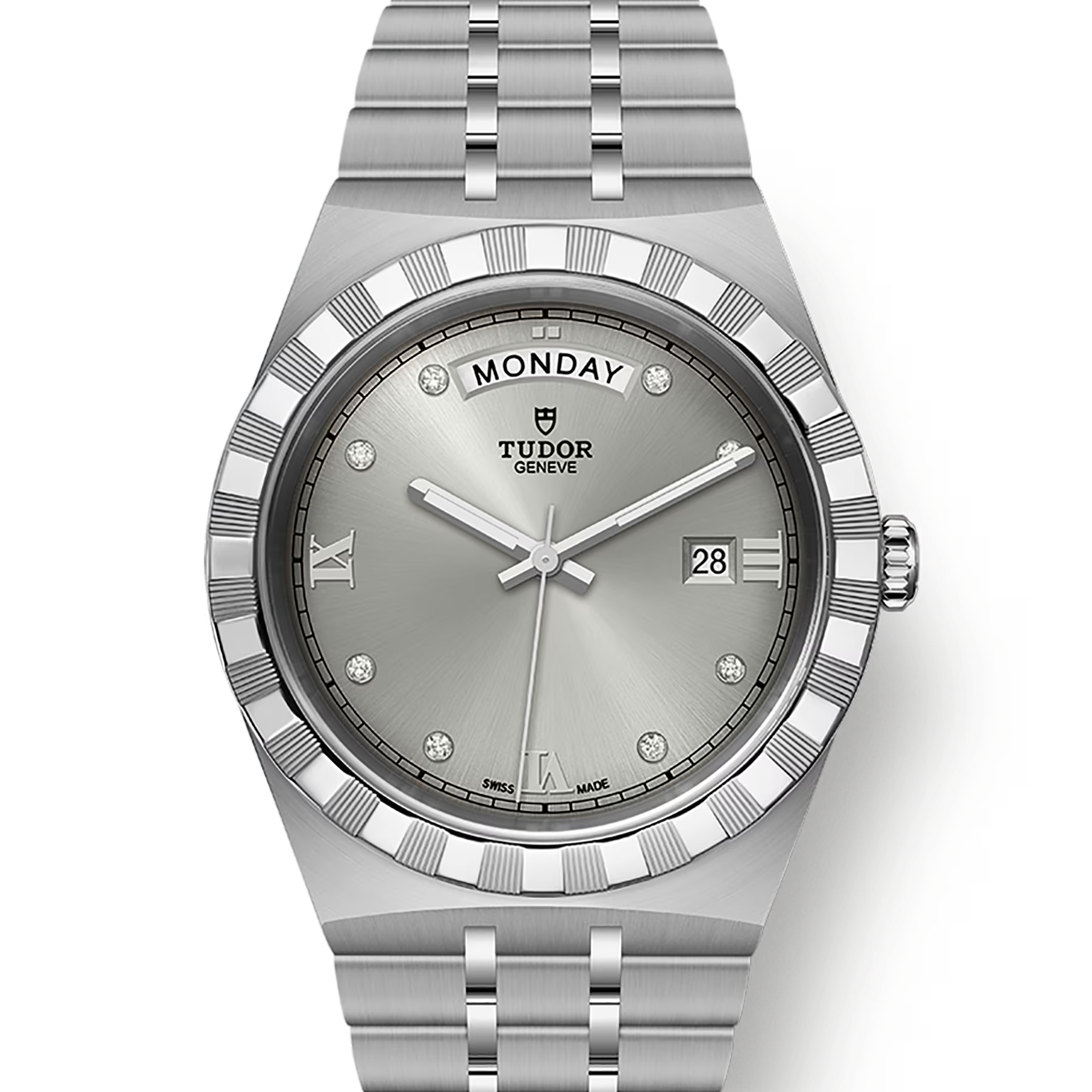 TUDOR Watch TUDOR Royal 41mm Silver Diamond Dial, Stainless Steel Bracelet (M28600-0002)