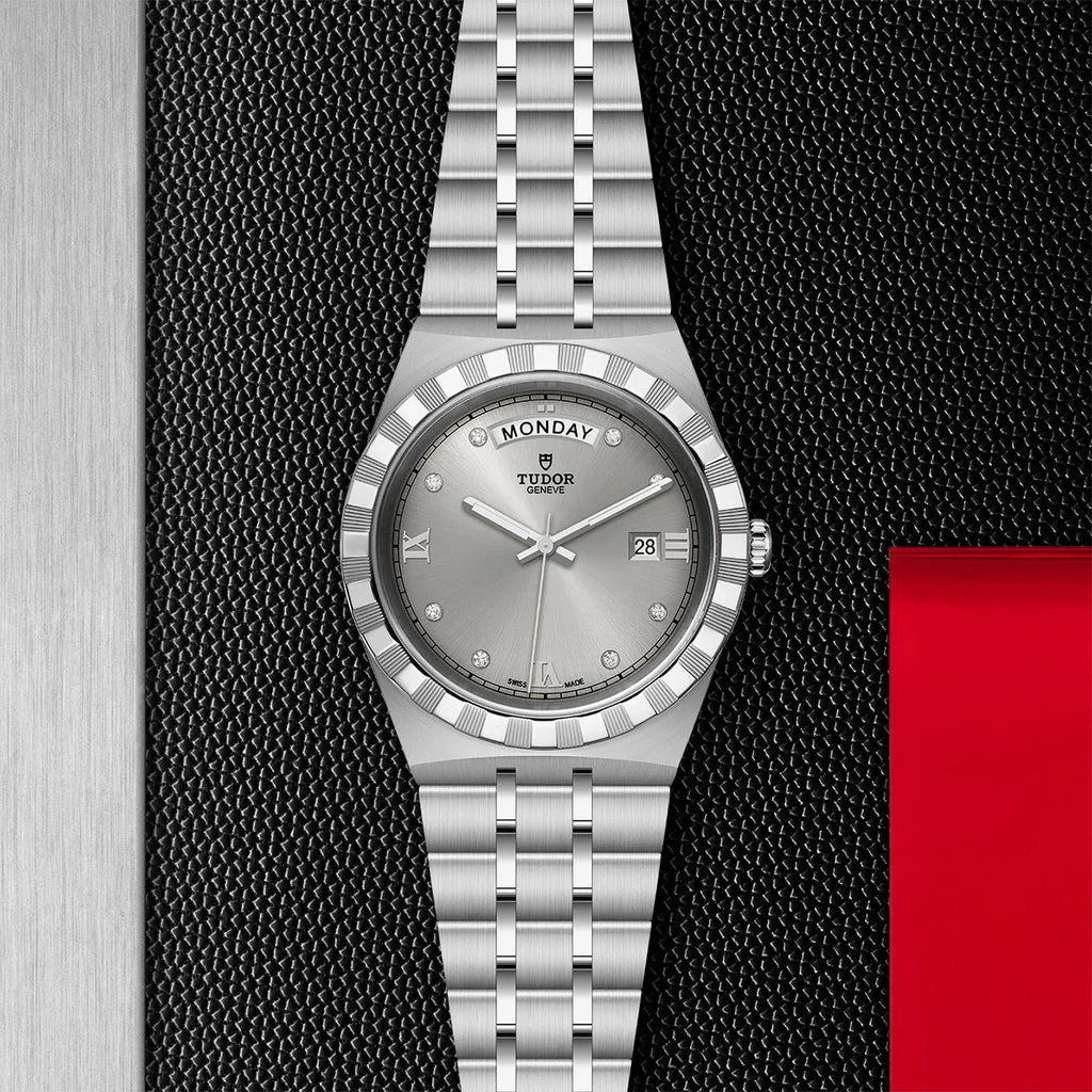 TUDOR Watch TUDOR Royal 41mm Silver Diamond Dial, Stainless Steel Bracelet (M28600-0002)