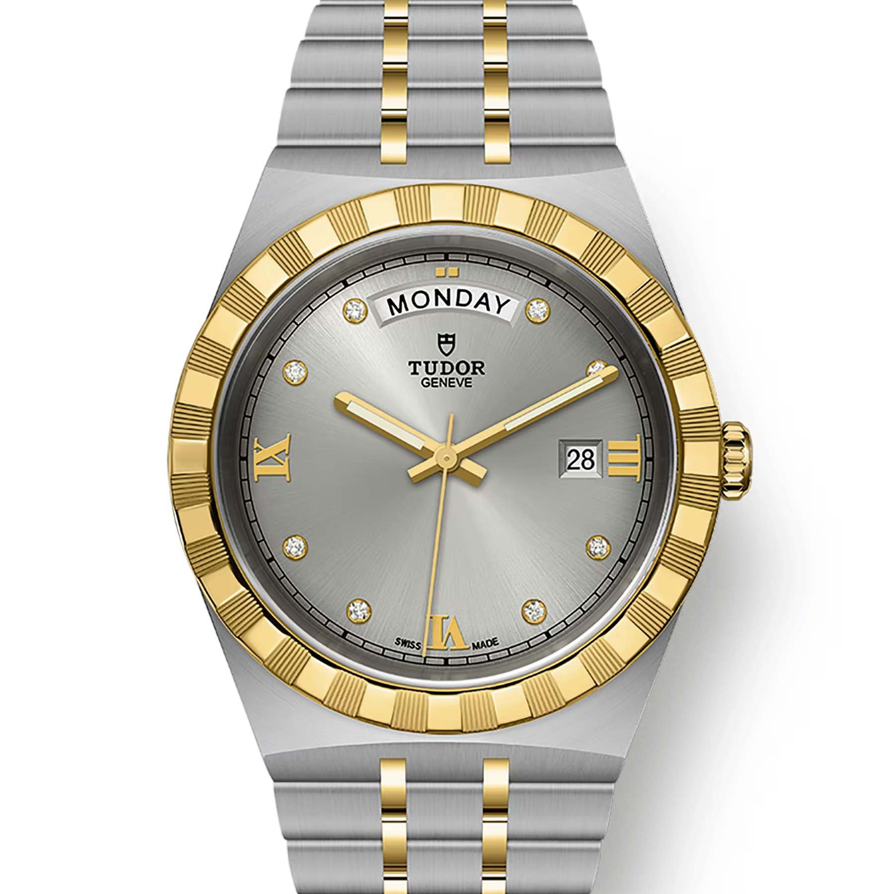 TUDOR Watch TUDOR Royal 41mm Silver Diamond Dial, Stainless Steel Bracelet (M28603-0002)