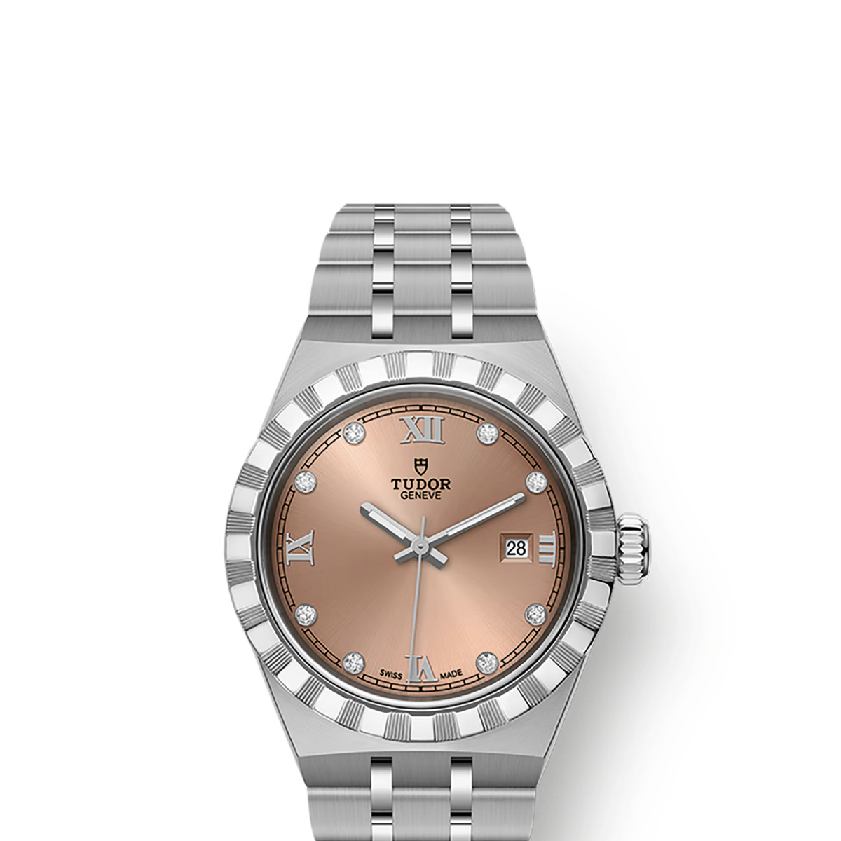 TUDOR Watch Tudor Royal, Salmon Diamond Dial, Stainless Steel Bracelet (M28300-0010)