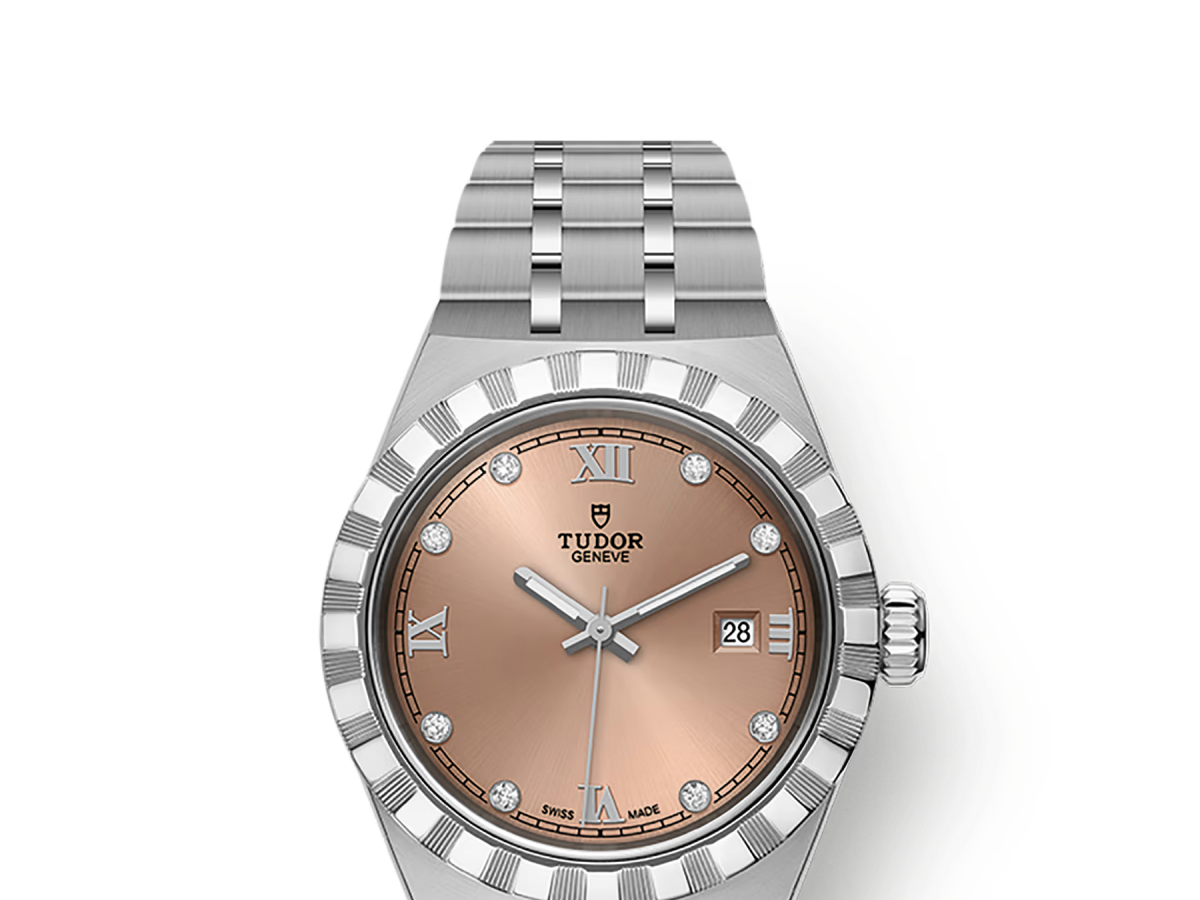 TUDOR Watch Tudor Royal, Salmon Diamond Dial, Stainless Steel Bracelet (M28300-0010)