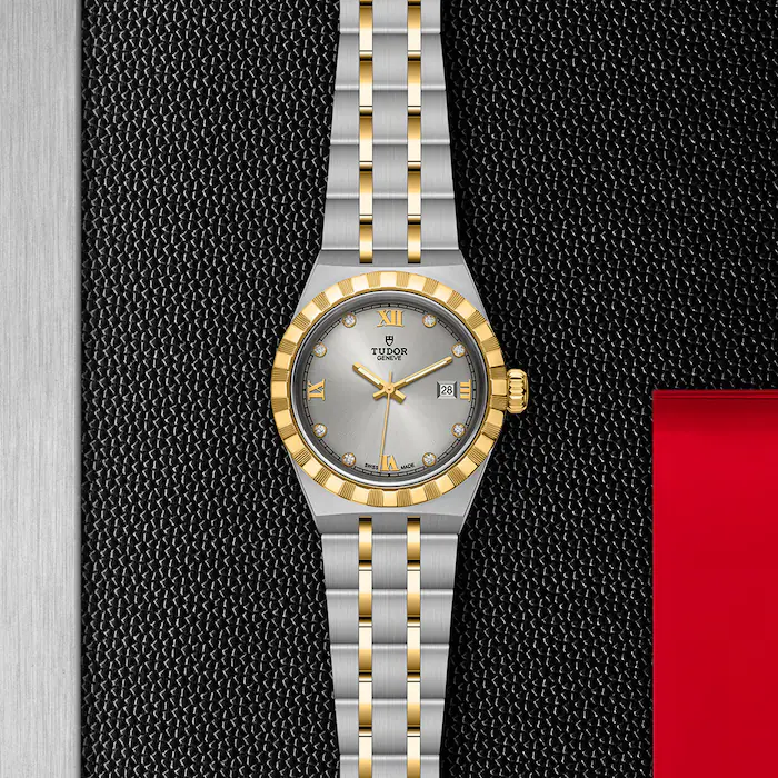 TUDOR Watch Tudor Royal, Silver Diamond Dial, Stainless Steel Bracelet (M28303-0002)