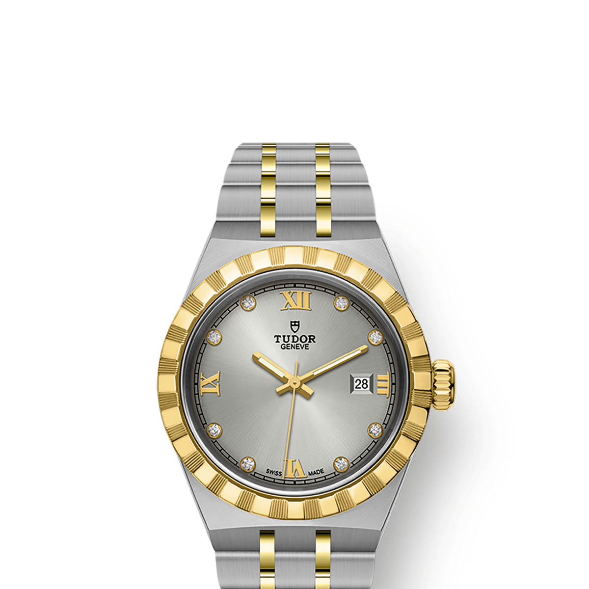 TUDOR Watch Tudor Royal, Silver Diamond Dial, Stainless Steel Bracelet (M28303-0002)