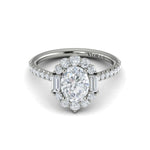 Vlora Engagement Ring Vlora 18k White Gold Oval Halo Engagement Ring Style Mounting