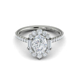 Vlora Engagement Ring Vlora 18k White Gold Oval Halo Engagement Ring Style Mounting