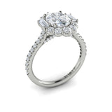 Vlora Engagement Ring Vlora 18k White Gold Oval Halo Engagement Ring Style Mounting