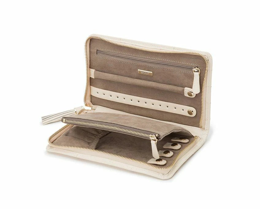 WOLF Designs Jewelry Cases Caroline Jewelry Portfolio Travel Case - Ivory