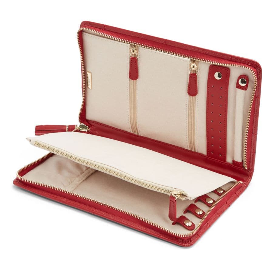 WOLF Designs Jewelry Cases Caroline Jewelry Portfolio Travel Case - Red