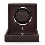 WOLF Designs Watch Winder Single Cub Watch Winder with Cover - Brown