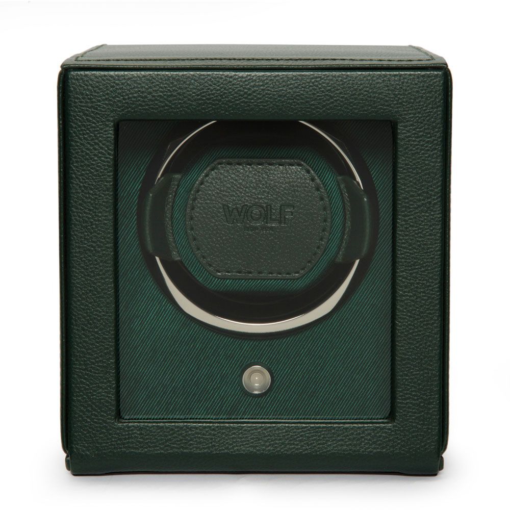 WOLF Designs Giftware WOLF Cub Single Watch Winder with Cover, Green