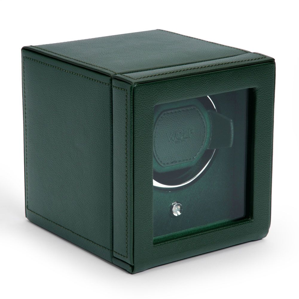 WOLF Designs Giftware WOLF Cub Single Watch Winder with Cover, Green