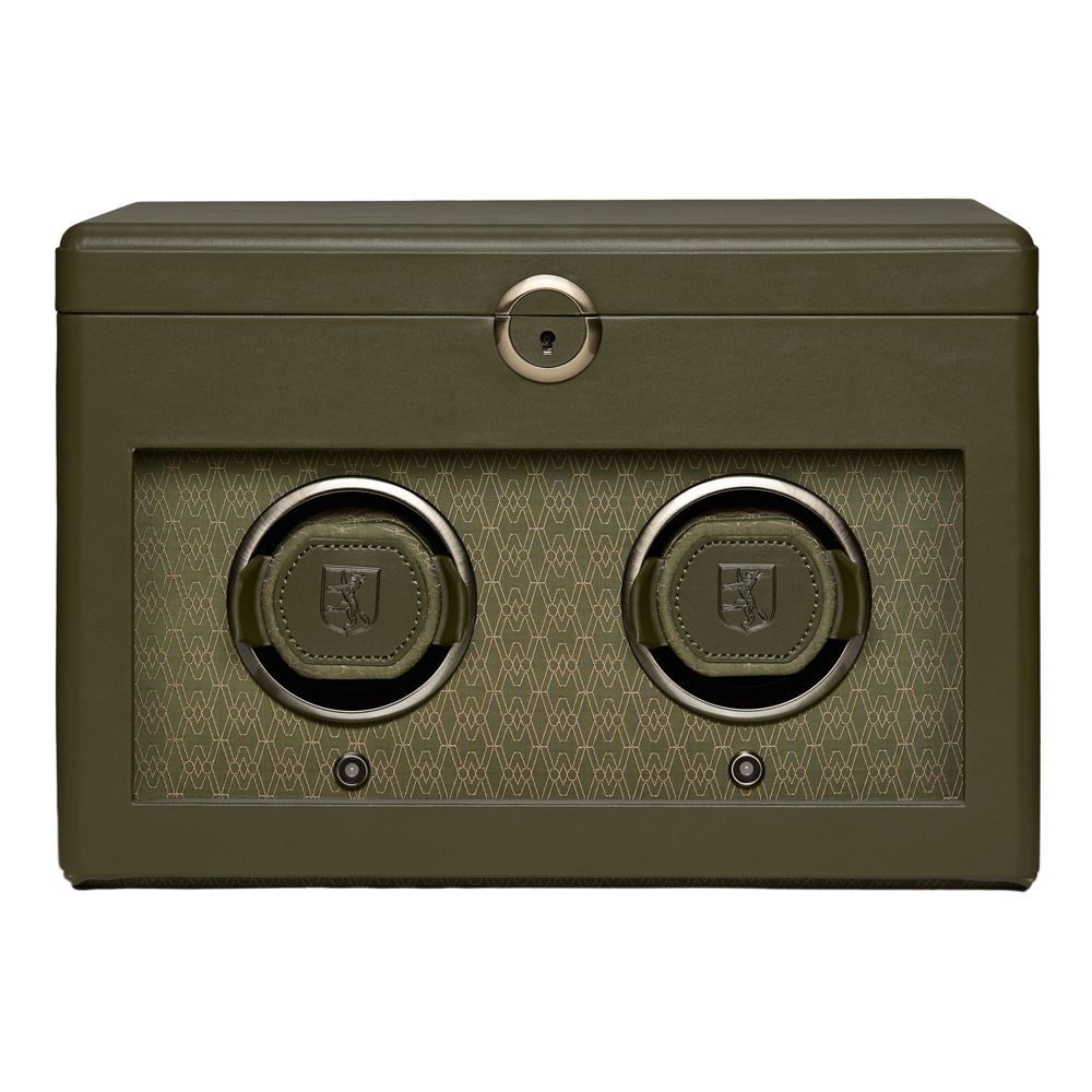 WOLF Designs Giftware WOLF Earth Double Watch Winder, Olive
