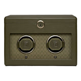 WOLF Designs Giftware WOLF Earth Double Watch Winder, Olive